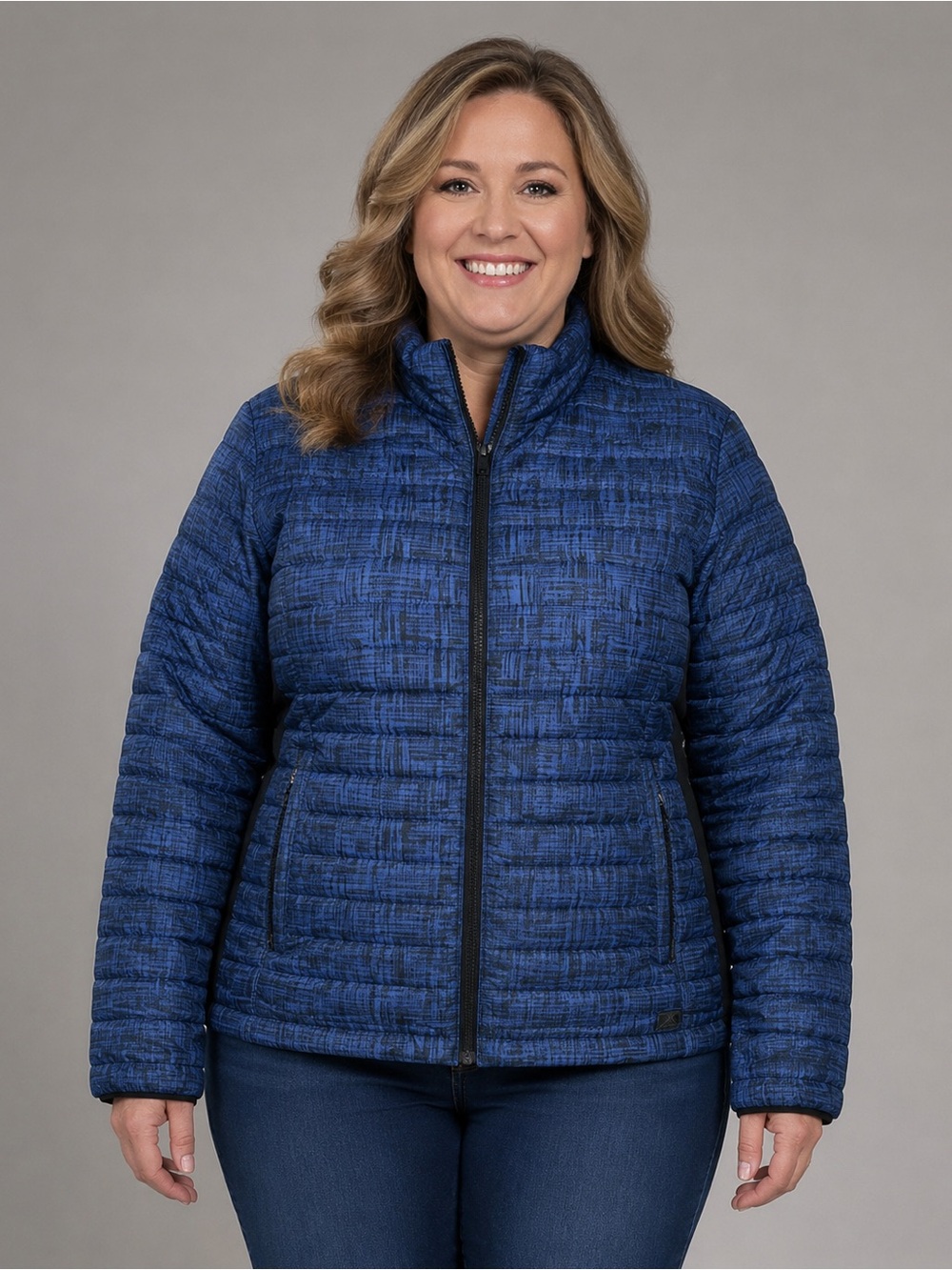 ZeroXposur Blue Quilted Puffer Jacket Size Large NWT